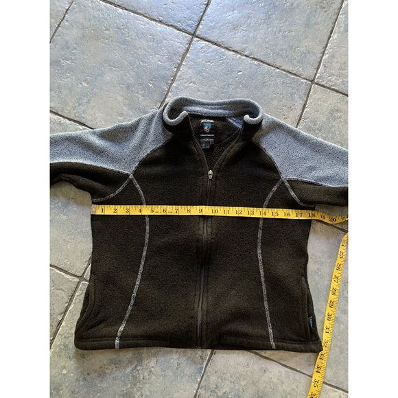 Kuhl Alpaca Fleece Full Zip Woman’s Thumb Holes Brown/Gray Size Small Pockets - Picture 8 of 11
